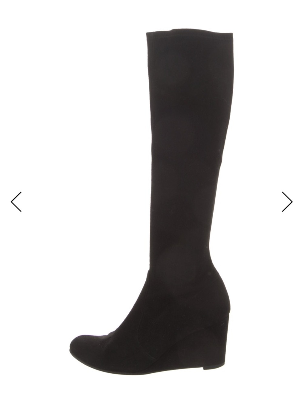 Stuart Weitzman Black Suede Over-the-Knee Wedge Boots